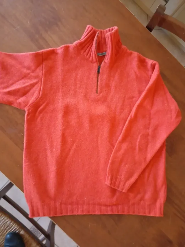 Maglione lana uomo arancione