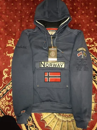 Sudadera Geographical Norway Azul Totalmente nueva