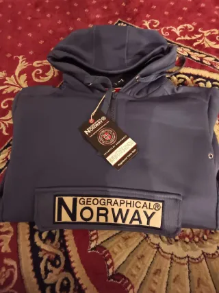 Sudadera Geographical Norway Azul Totalmente nueva