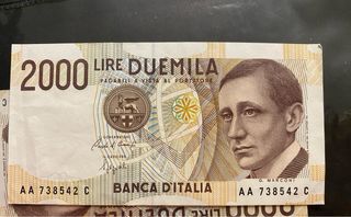 Banconota 2000 Lire Duemila G. Marconi serie AA