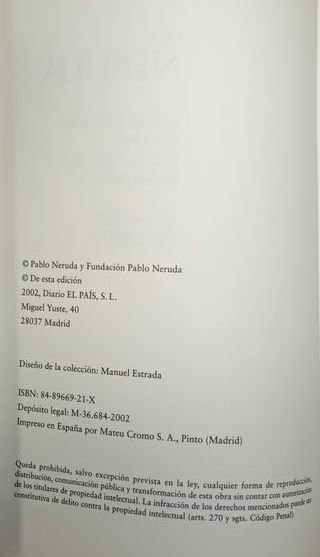 Veinte poemas de amor y una canción desesperada