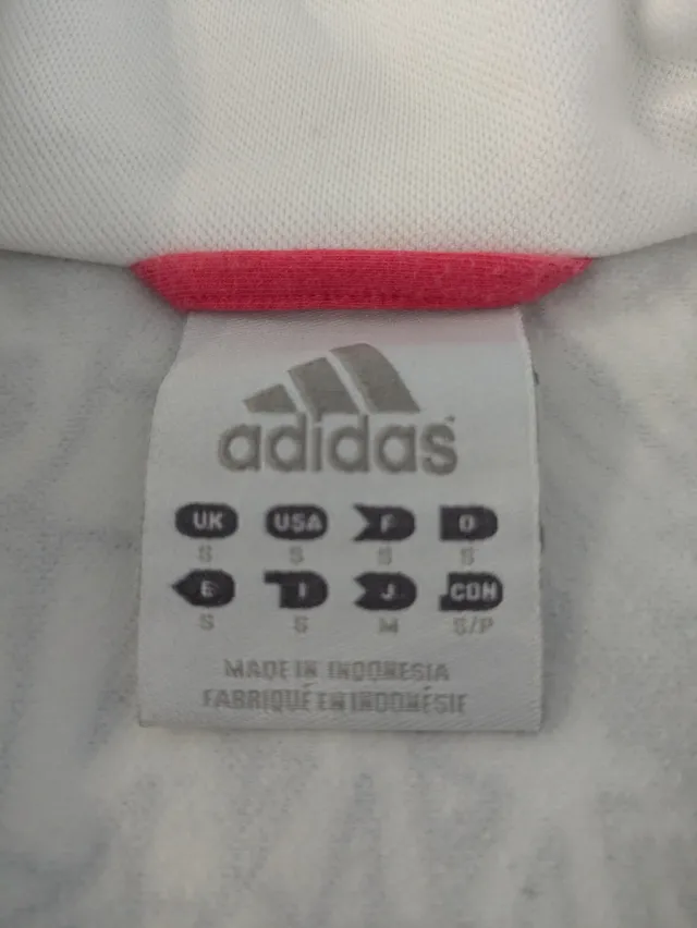Chaqueta Adidas Blanca con Estampado Negro