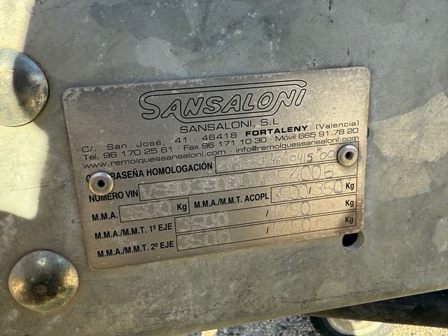 Remolque barco 9m hasta 3500kg con papeles