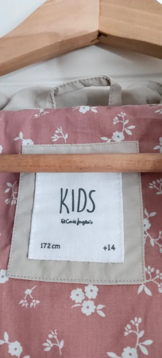 Gabardina beige talla 14