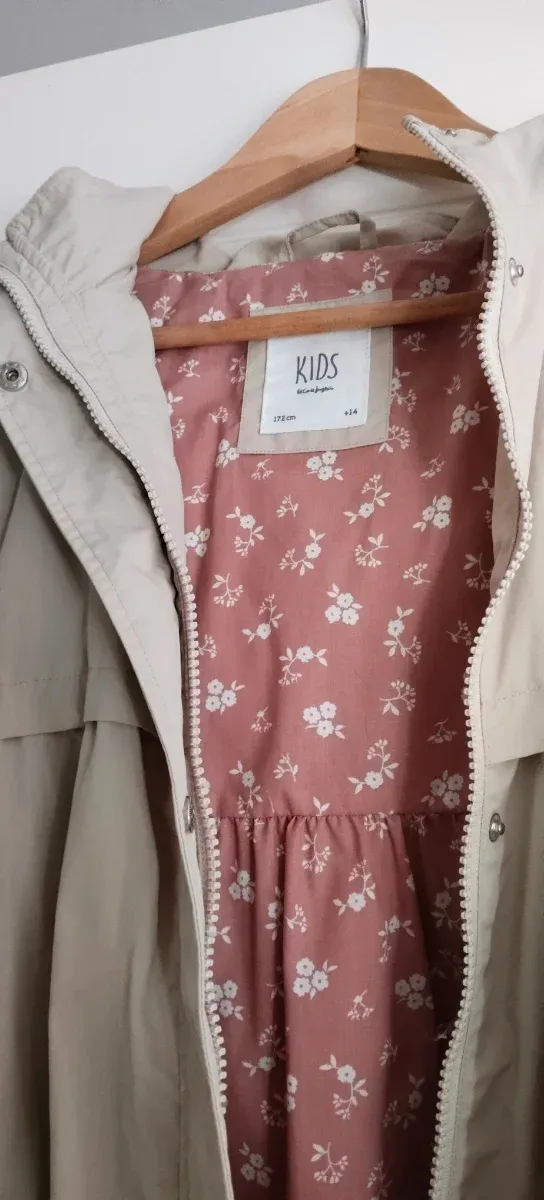 Gabardina beige talla 14