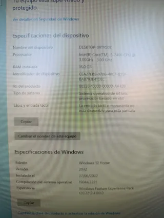 PC i5 7400 Nvidia iGual Negro/Gris