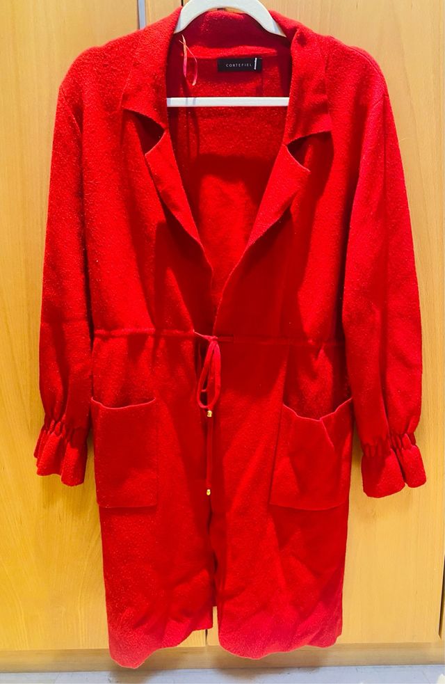 Abrigo lana CORTFIEL rojo