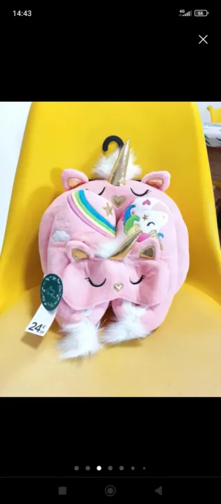 Conjunto cojín+antifaz+pantuflas N°36 y 37. OFERTA