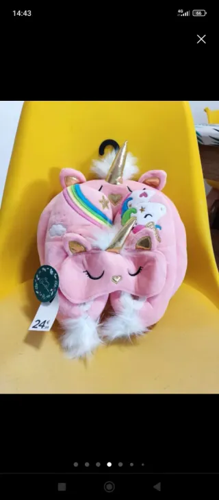 Conjunto cojín+antifaz+pantuflas N°36 y 37. OFERTA