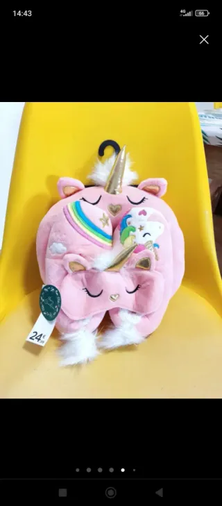 Conjunto cojín+antifaz+pantuflas N°36 y 37. OFERTA