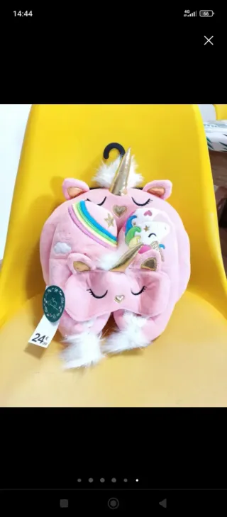 Conjunto cojín+antifaz+pantuflas N°36 y 37. OFERTA