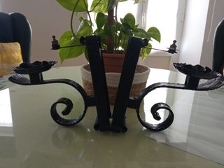 Apliques de forja negros sin cableado.