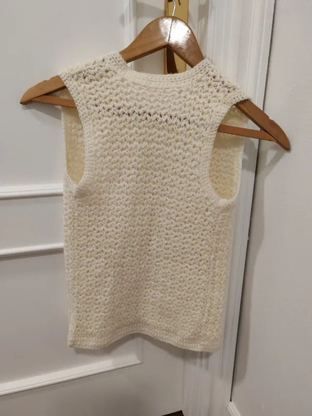 Chaleco artesano crema talla única