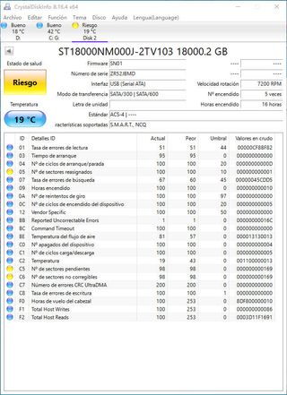 Disco Duro Seagate 18TB NO FUNCIONA #52JBMD