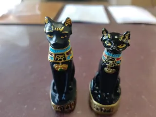 Pareja Gatos Egipcios Resina Decorativos