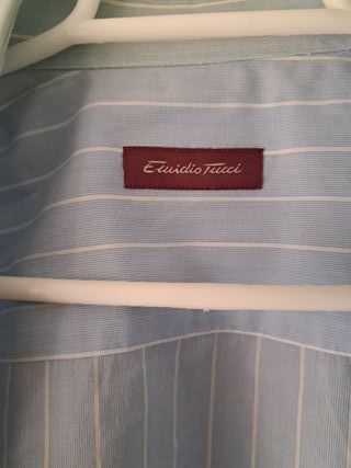 Camisa manga larga azul y blanca