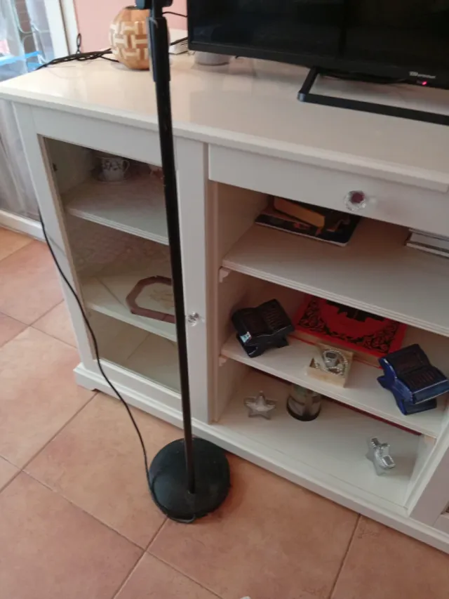 Lámpara de salón o taller metal y cristal