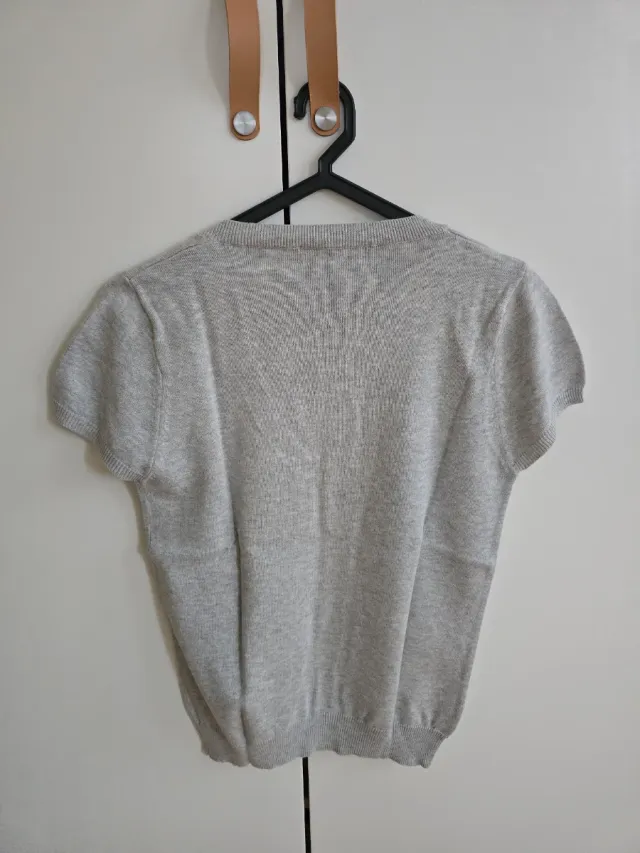 Blusa Zara Malha Cinza e Amarelo Tamanho S