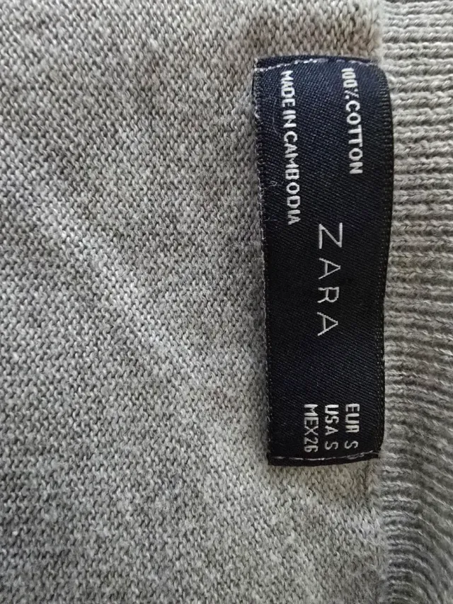 Blusa Zara Malha Cinza e Amarelo Tamanho S