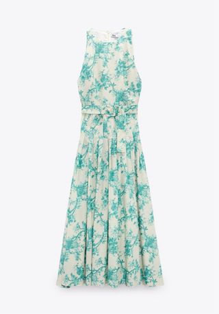 Vestido floral azul y blanco