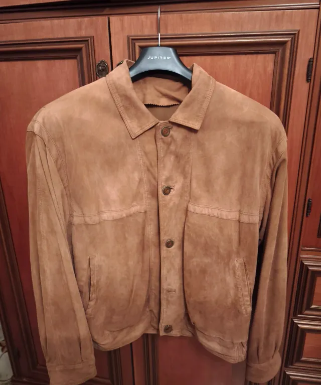 Giacca uomo scamosciata color cammello