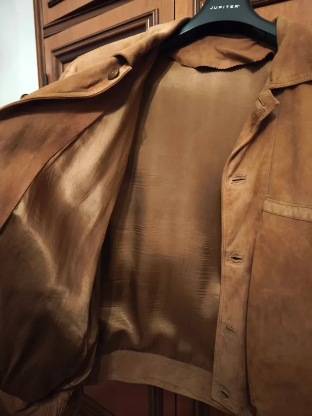 Giacca uomo scamosciata color cammello