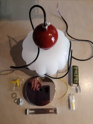 Lampada Sospensione Moderna Vetro Metallo Plastica