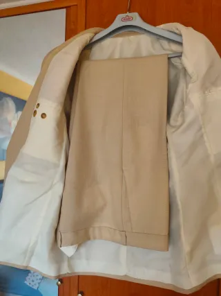 Traje de chaquetade verano beige hombre talla 48