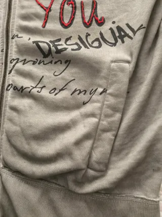 Sudadera Desigual cremallera gris XL
