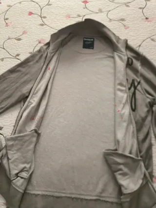 Sudadera Desigual cremallera gris XL
