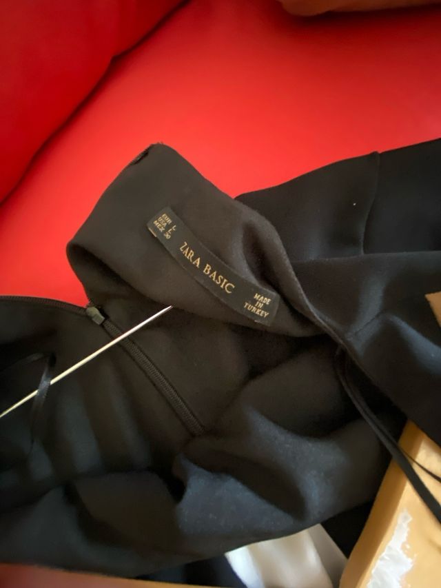 Vestido tricolor negro, marrón y blanco