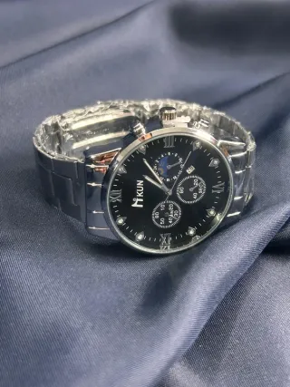 Orologio KUN Quarzo Full Metal Argento Nero