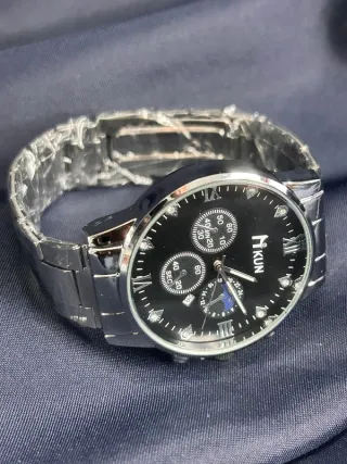 Orologio KUN Quarzo Full Metal Argento Nero