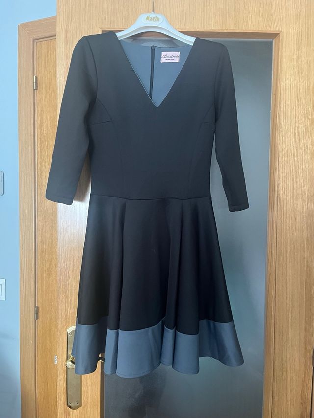 Vestido Almatrichi vuelo negro y gris