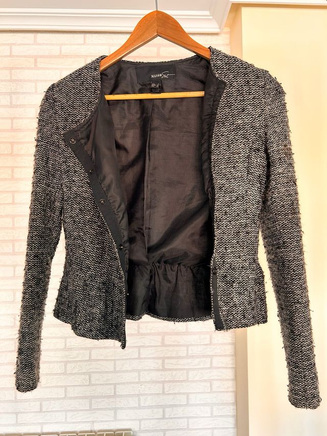 Chaqueta fiesta negra Mango Talla M