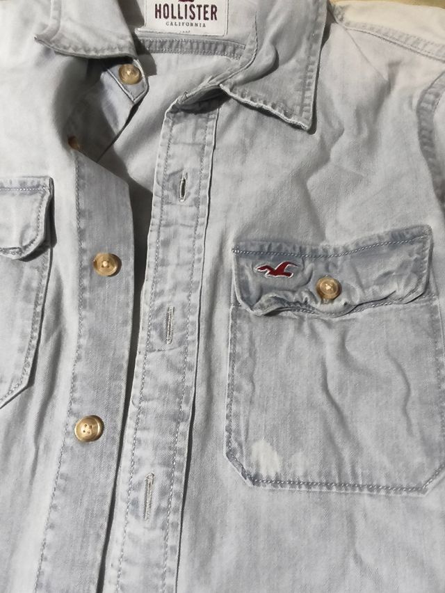 Lote 2 Camisas Hollister Talla M Rayas y Vaquera