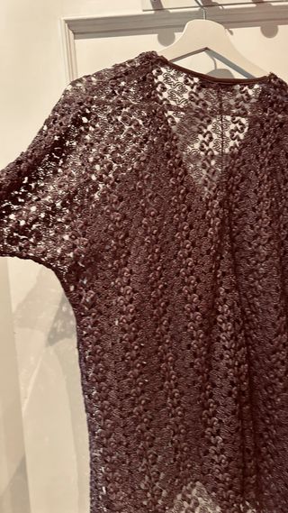 Camisa de encaje marrón