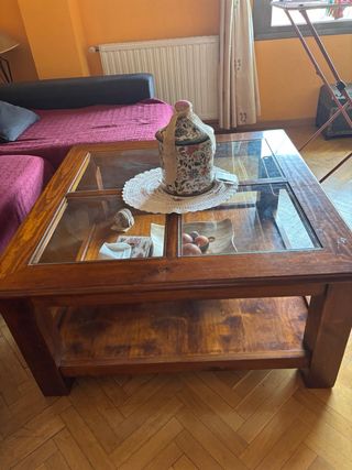 Mesa de centro madera y cristal