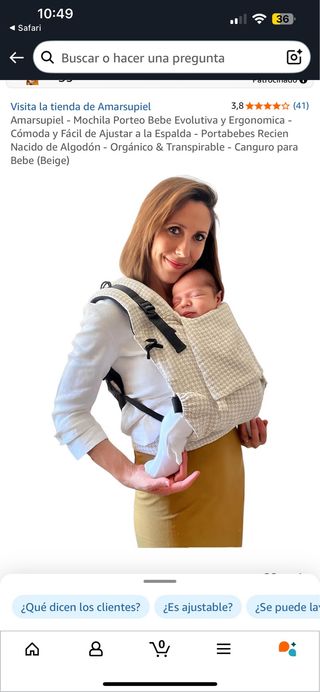 Mochila Porteo Amarsupiel Beige