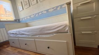 Cama individual extensible con 3 cajones