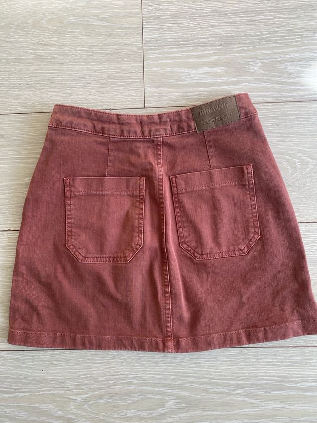 Minifalda vaquera color teja