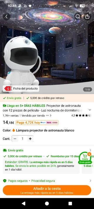 Proyector Astronauta Cielo Estrellado