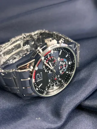 Orologio Quarzo Full Metal Quadrante Nero