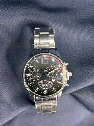 Orologio Quarzo Full Metal Quadrante Nero