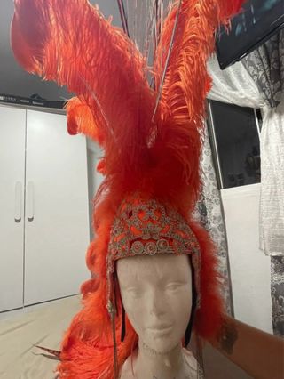 Traje Carnaval hecho a mano Naranja y Plateado