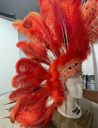 Traje Carnaval hecho a mano Naranja y Plateado