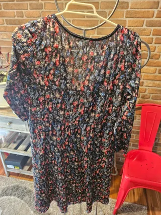 Vestido estampado floral manga larga