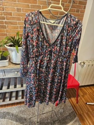 Vestido estampado floral manga larga