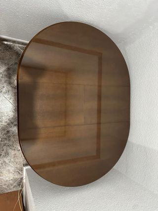 Mesa camilla ovalada con cristal