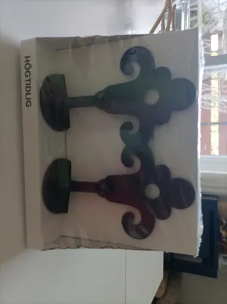 2 remates barra cortina Ikea HÖGTIDLIG negro